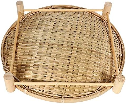 Caixa de pão de cesta de bambu de bambu de bambu wszjj, formato redondo de decoração de cozinha com suporte