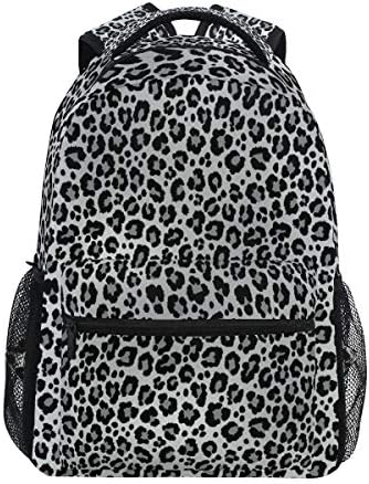 Alaza Snow Leopard Print Cheetah cinza Grande mochila personalizada Laptop iPad Tablet School School com vários bolsos