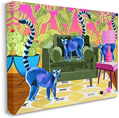 Bold moderno Lemur Pop Style Furniture Botanical Pattern, design de Lynanda Rakos