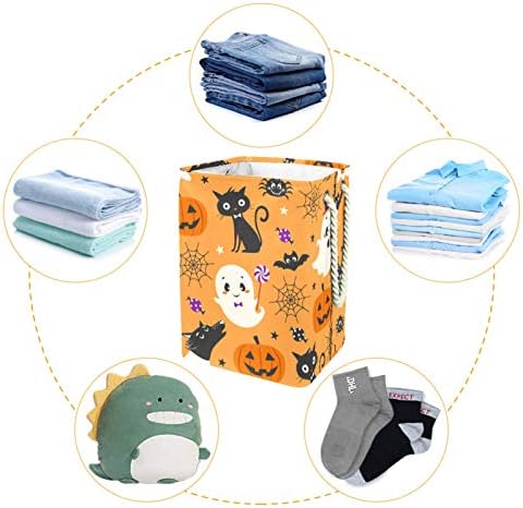 Deyya Cat Pattern Pumpkin Bat Laundry Bestkets dificultam altos dicas dobráveis ​​para crianças adultas meninos adolescentes meninas