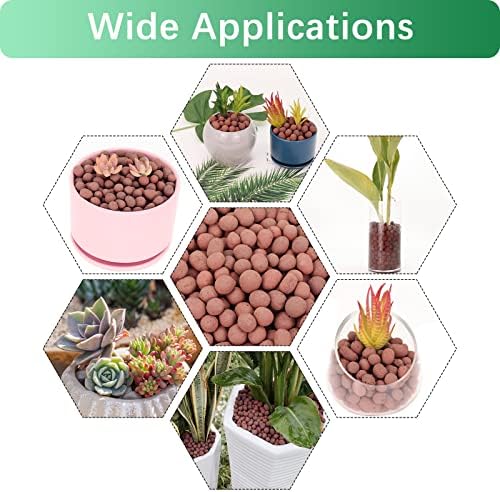 Ausluru 5lb leca explicou seixos de argila, agregado leve de argila leve de 14 a 16 mm para cultivo hidropônico, meios de cultivo premium para orquídeas, plantas aquaponics e drenagem de horticultura, natural