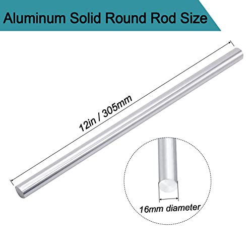 5/8 de alumínio 6061 haste redonda de 12 comprimento, 5/8 de diâmetro sólido T6511 New Torno Bar Stock Stock