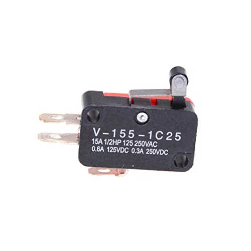 Interruptores de alternância 5pcs v-155-1c25 interruptor limite spdt novo micro curto alavanca de alavanca de rolo de plástico interruptor de slide 15mm (cor