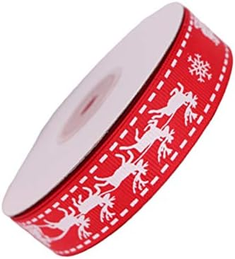 NUOBESTY Papai Noel Belt Belra Ribbon Ribbon Christmas Fosado Cinturão Elk Padrições de fita cetim Ribbon Diy Presente de cinto de