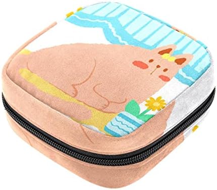 Bolsa de maquiagem de gato zíper da bolsa de viagem Organizador cosmético para mulheres e meninas