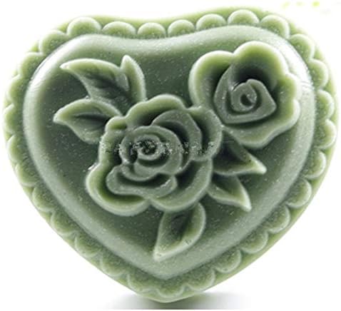Greatmold Heart Heart Rose Flor Soap Bar Mold Silicone Soop Mold Mold Diy Bolo de vela de vela Mold One Cavity