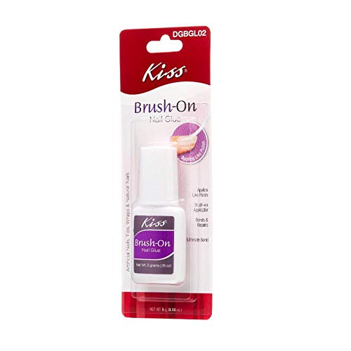Kiss Bottle Brush -On Unh Nail Glue Applicator -on Application Aplica -se como Bonds e reparos poloneses - Ótimo para unhas artificiais,