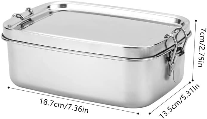 PDGJG Bento lancheira recipientes de almoço de metal à prova de vazamento Bento Box 1200ml Lavagem de louça Segura