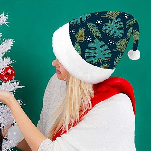 Natal Papai Noel, planta tropical Night Night Xmas Holiday Hat Hat for Adults, Unisex Comfort Christmas Hats para Evento de Festas