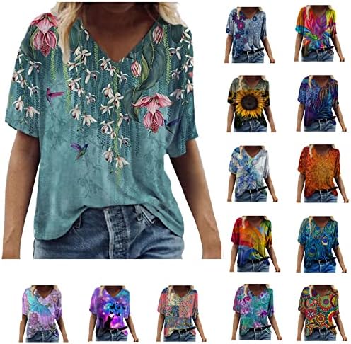 Camisetas de manga curta de verão de tamanho mais tamanhos de tamanhas de manga curta de tamanho grande camiseta de camisetas gráficas túnicas confortáveis ​​soltas para leggings