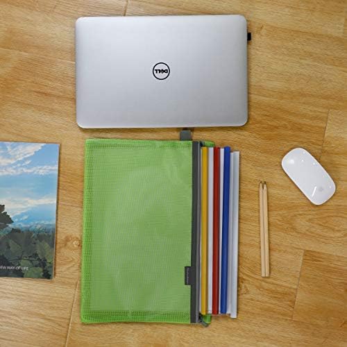 Bolsas com zíper de malha, 3 PCs, Sacos de documentos de documentos de documentos de armazenamento de papel A4 resistentes a água