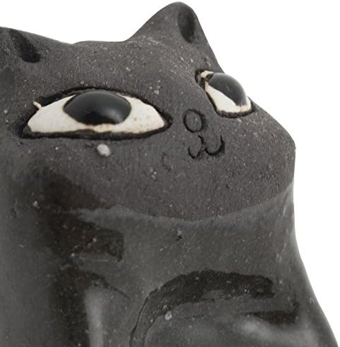 光陽 陶器 CATOS DE CAT BLACK MADEIROS RESTENS, 3 × 4,5 × 2cm