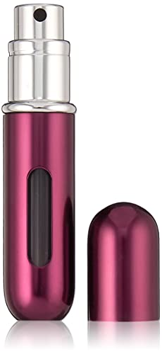 Travalo Classic HD Perfume Atomizer 3 Pacote | Sistema recarregável TRAVE TSA Aprovado | Pulverizador de bomba de preenchimento fácil reutilizável | Janela leve elegante com volume | Ameixa, marrom, creme | 3 pacote 0,17 oz