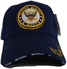 Crest do selo do emblema da Marinha dos EUA servido com orgulho Balt de chapéu azul aposentado