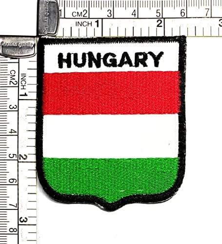 Kleenplus 3pcs. 2,6x2,3 polegadas. Hungria Flag bordou Ratch Ferro em costura no emblema nacional Patch Square Shape