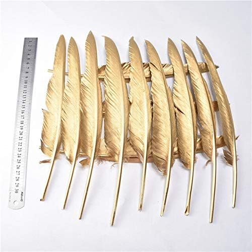 Zamihalla Gold Color Goose/Pato/Peru Feathers 10-100-500pcs Diy Feathers para artesanato e acessórios de decoração de casamento