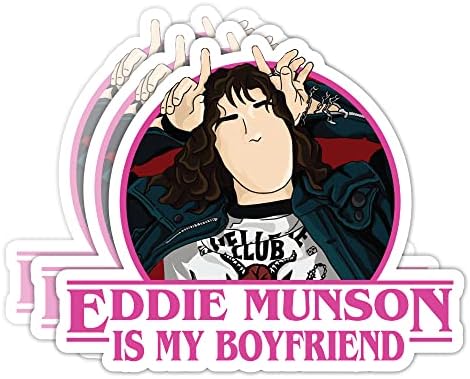 Funny Eddie Munson é meu adesivo de vinil do namorado para laptop de caminhão de caminhão Decalques WaterProoft | Tamanho 4 | Idéia de presente para uma garota que ama Eddie Munson