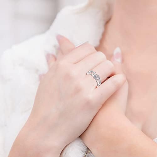 2023 Novo anel ajustável com o noivado de abertura Rodada de zircões de zircões femininos anéis de casamento anéis de jóias para o anel de mulher em cursivo