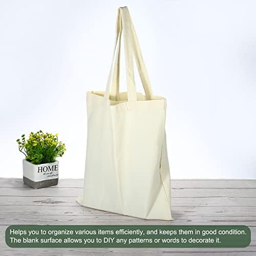 Bag de tela de 2 pacote Yokive 2, tote de pano de algodão DIY em branco | Bolsas de supermercado reutilizáveis ​​com alças, ótimas para artesanato de artes