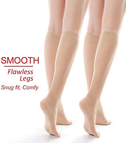 G&Y 9 pares de calça de joelhos com altura com os dedos reforçados - 20D de nylon para mulheres