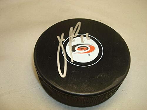 John -Michael Liles assinou o Hockey Puck de Carolina Hurricanes autografado 1A - Pucks autografados da NHL