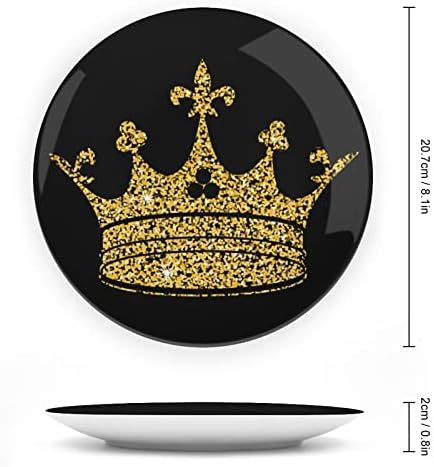Coroa de ouro Placa decorativa de cerâmica pendurada com exibição Presentes de casamento personalizados de aniversário