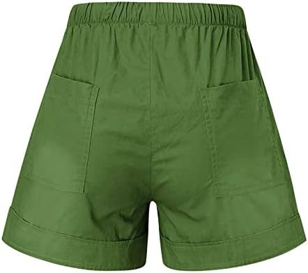 Shorts de neferlife para mulheres shorts de verão casuais sólidos soltos de cordão confortável elástico calças de cintura alta com bolsos
