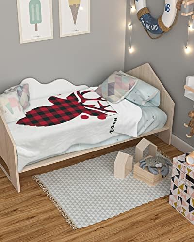 Cobertores de bebê Rena de Natal Super macio cobertores confortáveis ​​para criança recém -nascida berçário oh veado vermelho