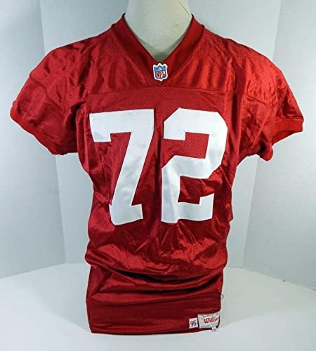 1995 San Francisco 49ers Oliver Barnett 72 Jogo emitido Red Jersey 50 DP23398 - Jerseys usados ​​no jogo NFL não assinado