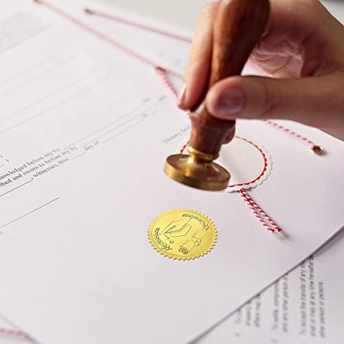 300 PCs Gold Gradused Cap de folha de ouro de 2023 vedações de vedação de vedações de certificado de certificado de