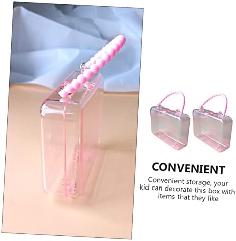 Toyvian 2pcs Jewelry Storage Box Pink Bag cosmético Bolsa de maquiagem portátil Mini bolsa rosa Diy Cosmetic Box Jewelry