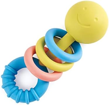 HAPE RAIS DE CATAGEM VEDETH | Tonel de dentição e chocalho móvel para bebês, cores suaves, L: 5.5, W: 1,8, H: 2,1