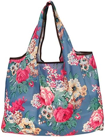 Alldyrew grande bolsa de mercearia reutilizável de nylon dobrável, 3 pacote