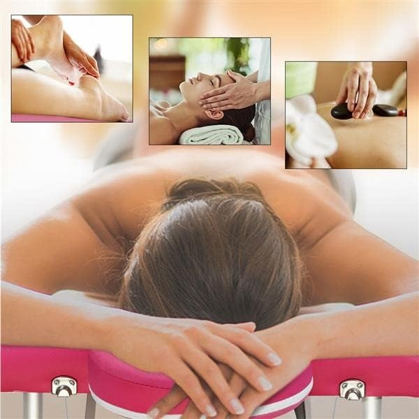 ZLXDP Mesa de massagem Cama 2 seções dobráveis ​​do pé de alumínio portátil Spa Facial Spa Equipamento Profissional de