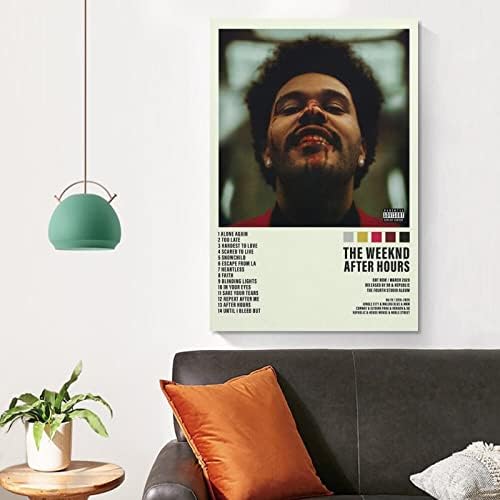 The Weeknd Pôster After Hour Hours Poster Cober Posters para Solo Estético Tela da Parede Arte Decoração de Bedroom 16x24inch