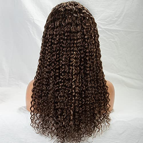 Destaque a peruca de faixa para a cabeça 4/27 marrom/mel loira destaque perucas de faixa encaracolada para mulheres negras peruca