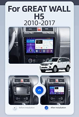 Volemi Android 12 estéreo de carros para Great Wall Hover Haval H5 1 2010-2017 9/9.5 '' Rádio FM AM com CarPlay Android
