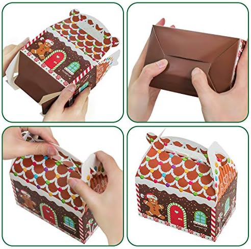 Tomnk 28 Pacote caixas de presente de Natal Caixas de biscoitos Caixas de tratamento 3D Caixas de papel de papel de papel