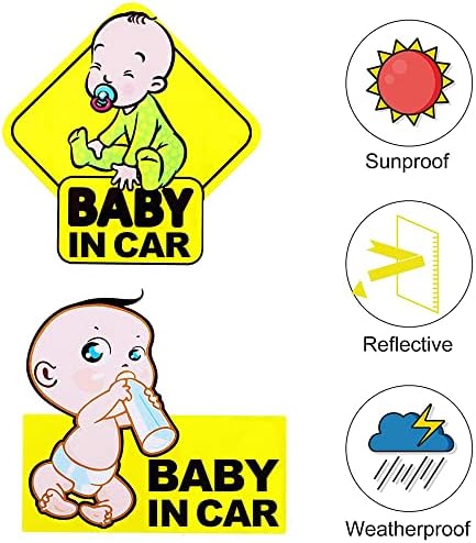 Adesivo de sinal da prancha de bebê para carro bebê em decalques de carro, garotos de segurança sinais de segurança