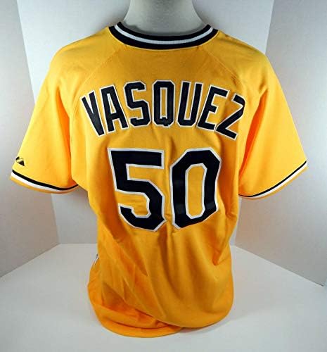 2009 Pittsburgh Pirates Virgil Vasquez #50 Jogo emitido Jersey Yellow 1979 Alt 70 - Jogo usou camisas MLB