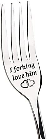 Valentine Gift Tableware Gravado Fork Melhor Presente para o marido Madam Family and Friends Tableware Printing Stainless Steel Fork