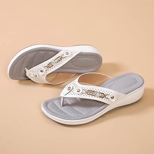 Sandálias de praia feminina chinelos com arco suportam o arco ajustável Casual Casual Fashion Fashion Leisure Wedge Slipper