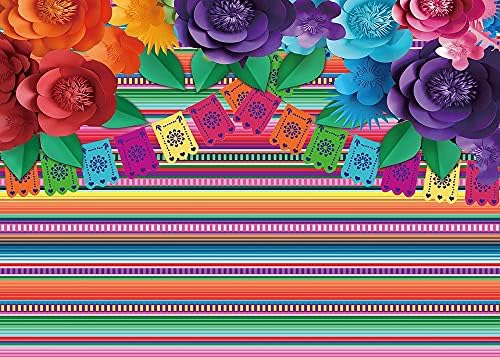 9x6ft mexicano Fiesta colorido listras papel foto foto de fundo tecido Cinco de Mayo Party Wedding Decor panos