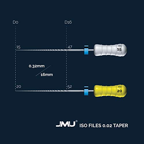 JMU Arquivos endodonticos do canal raiz, NITI Uso à mão Spreaders, 15-40, 21mm, 6pcs/caixa