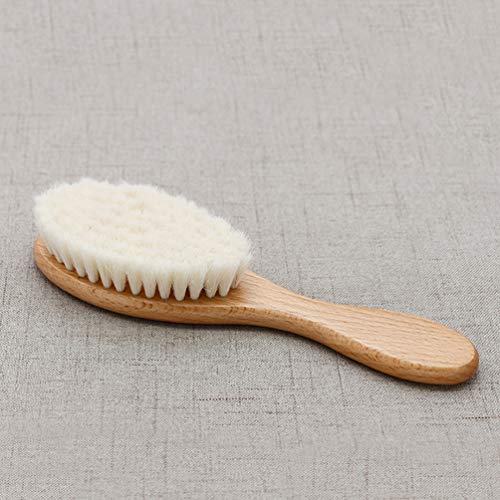 Escova de cabelo masculina com alça de madeira, escova de cabeça de óleo vintage e pincel de limpeza de cabelos super macios para lavar o lavagem de bebê