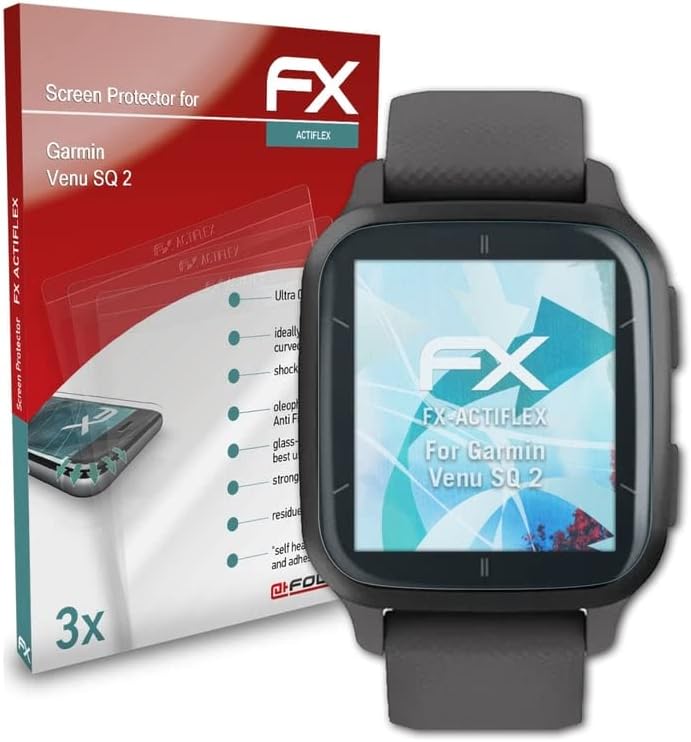 Protetor de tela Atfolix compatível com filme protetor Garmin Venu Sq 2, Ultra Clear and Flex Screen Protection Film