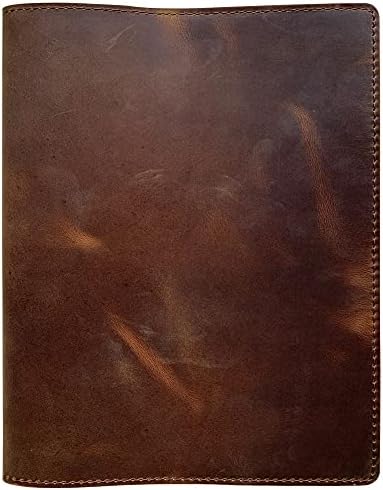 Fan & Ran Cover de couro para notebooks de composição, Moleskine XL, 7,5 x9.75, Bourbon Brown
