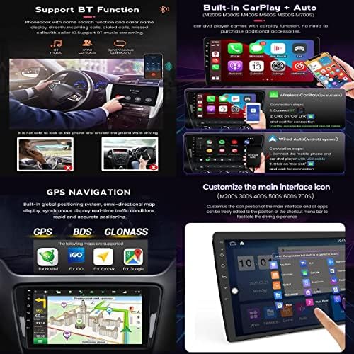 FBKPHSS Android11 ​​Rádio estéreo de carro para Citroenc4l 2013- Navegação GPS 10in Crega de toque MP5 Receptor de vídeo de jogador multimídia com WiFi 4G DSP CarPlay + 8led Reverhing Camera, M700s