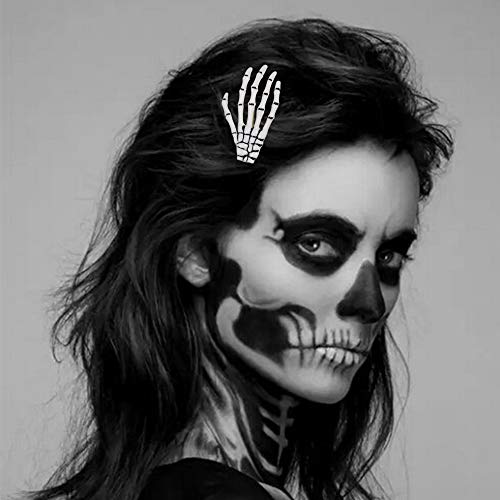 Halloween Skeleton Hands Bone Cabinete - Branco e preto, clipe de cabelo de horror punk rock para mulheres acessórios de cabelo