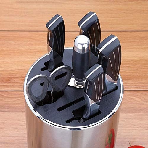 Llryn Kitchen Universal Knife Block - Anterior de aço inoxidável Kitchen Knife Stround - Stand de armazenamento de faca redonda